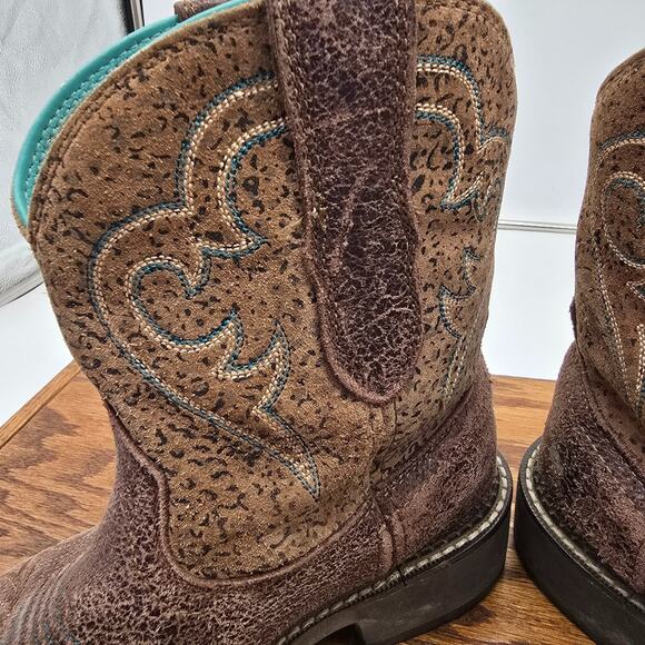 Ariat Fatbaby Womens 8.5B Western Boots Heritage Harmony Cowgirl Teal 10015363 - Picture 5 of 13